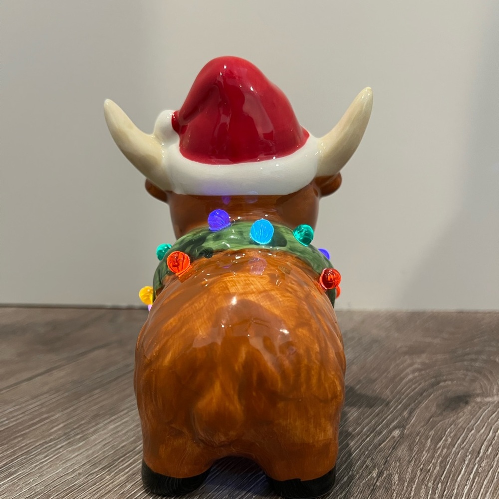 Super Cute Ceramic Light Up Highland Cow- NWT - Picture 3 of 4